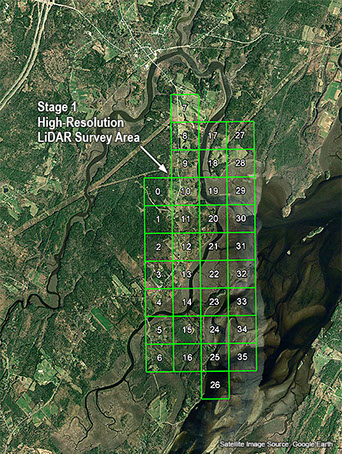 High-resolution LiDAR study area used in Stage One of the Merrymeeting Bay Pioneers Project.